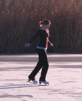 Sarah strutting her stuff in her figure skates