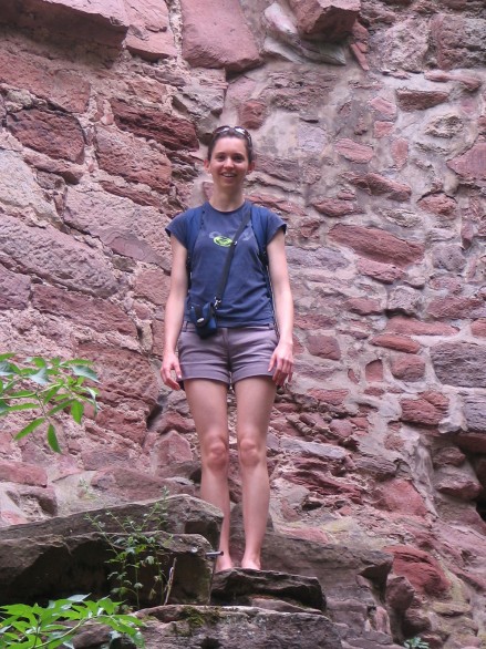 Vicki Argyle outside the Heidelburg castle's walls 