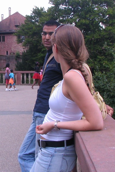 Vikas and Stephanie at the Heidelburg Castle in Germany