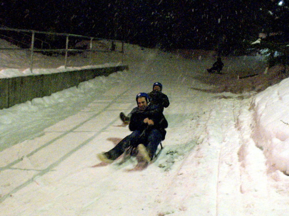 Marko sledding in Norway